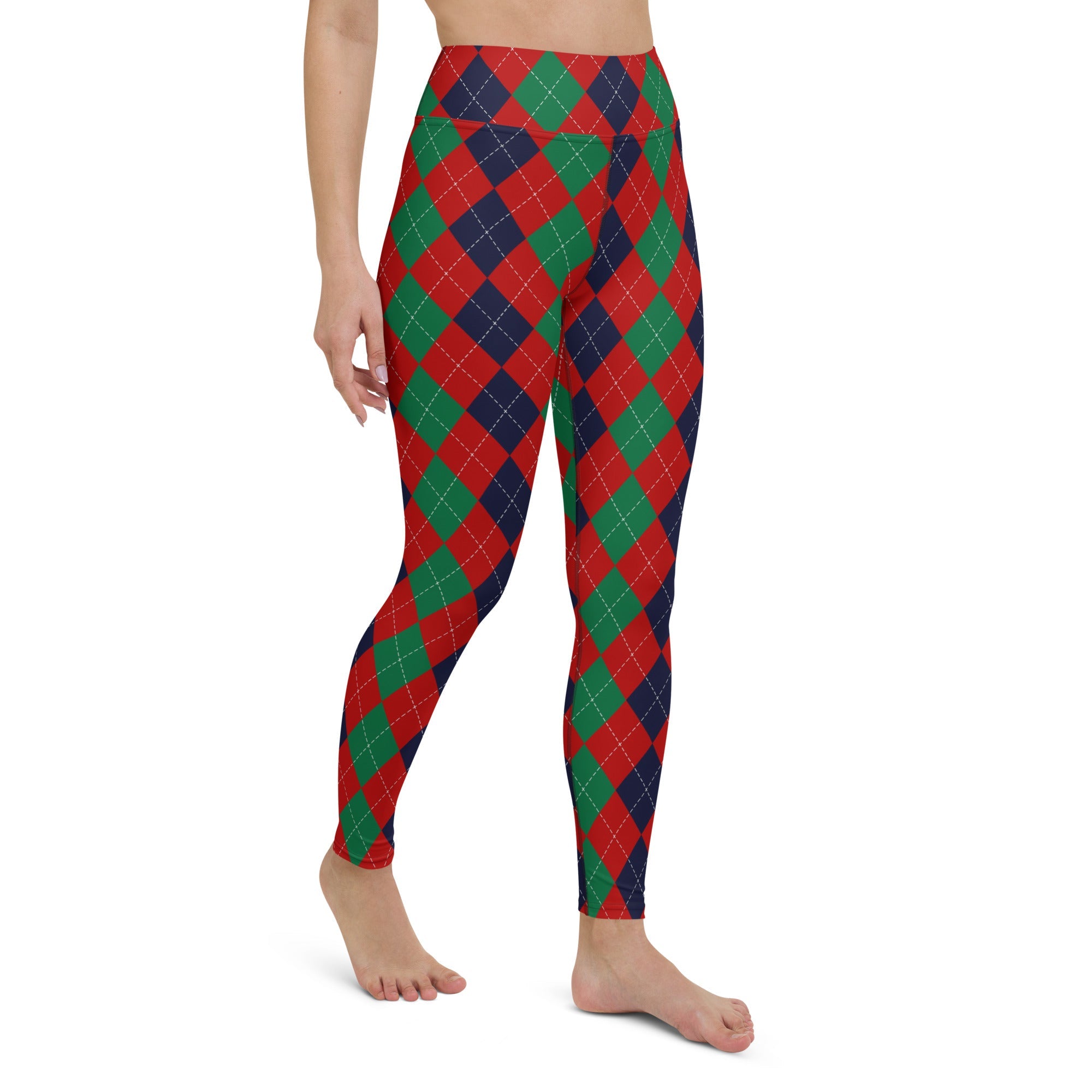 Christmas Argyle Yoga Leggings