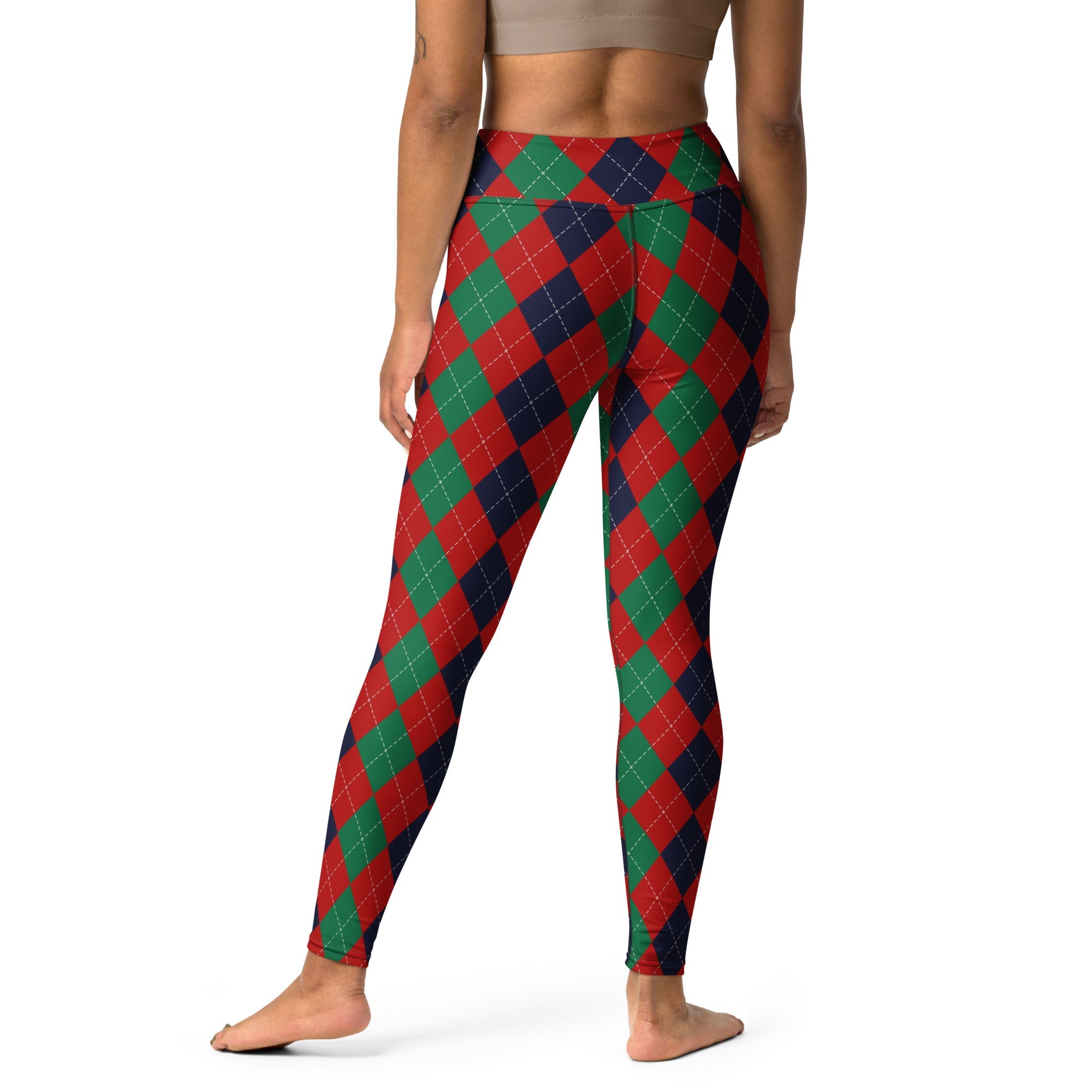 Christmas Argyle Yoga Leggings