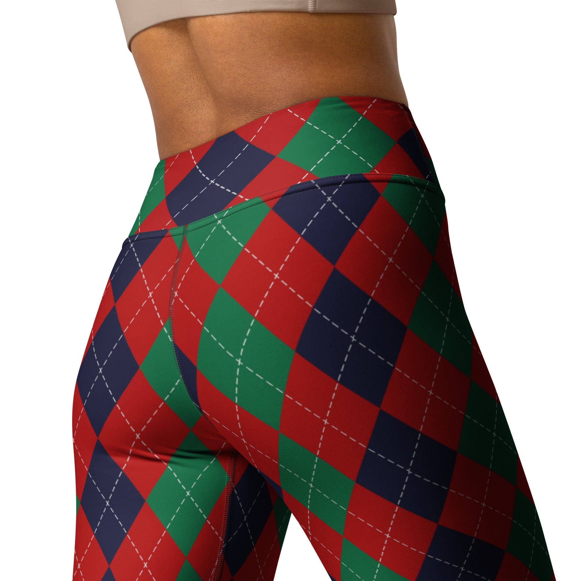 Christmas Argyle Yoga Leggings