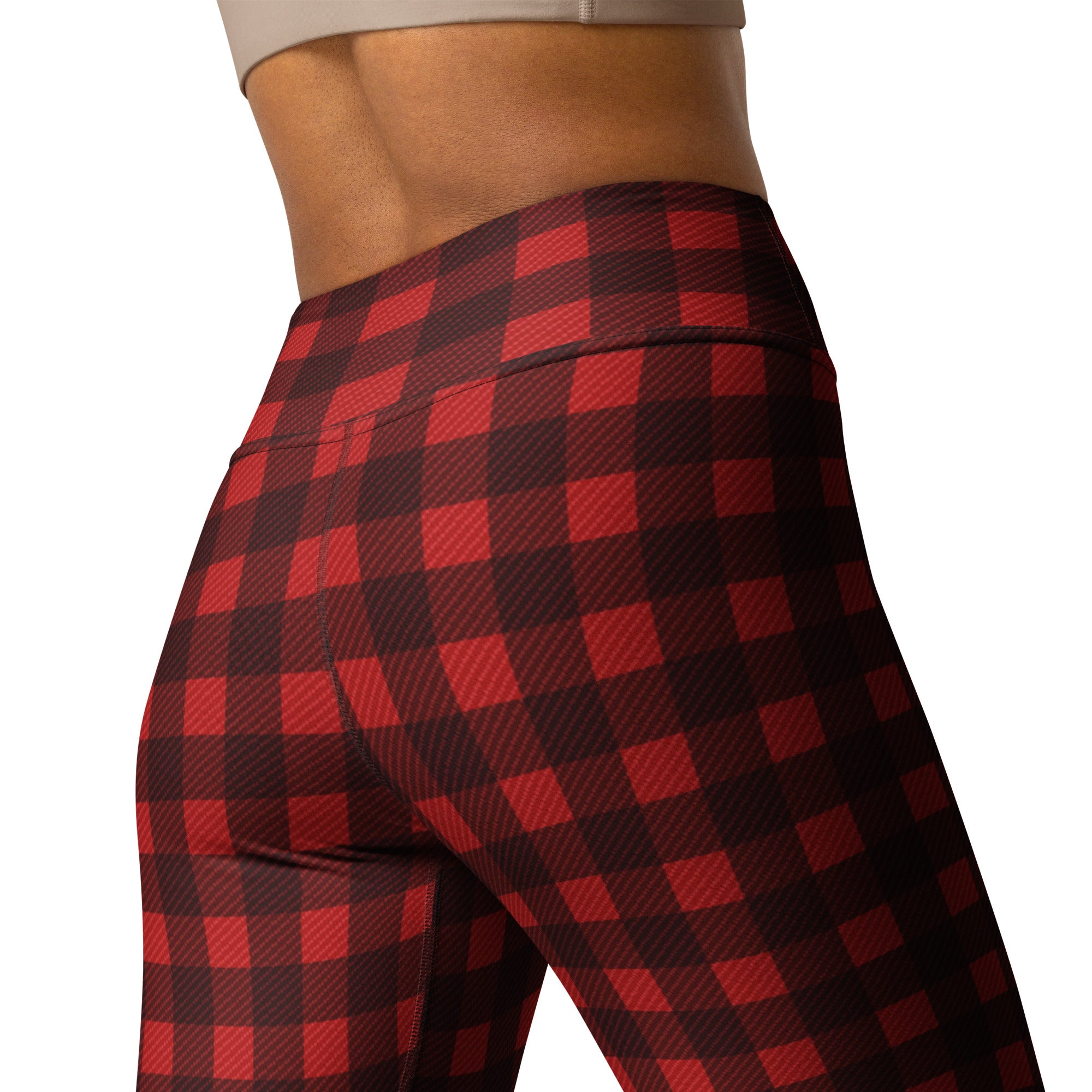 Christmas Buffalo Print Yoga Leggings