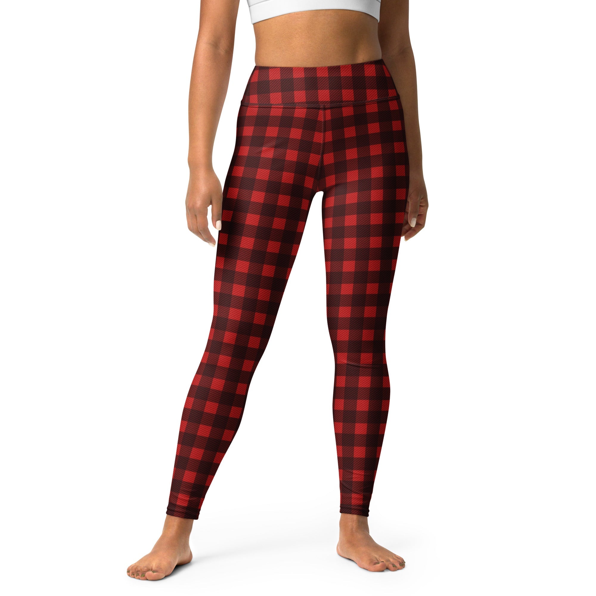 Christmas Buffalo Print Yoga Leggings