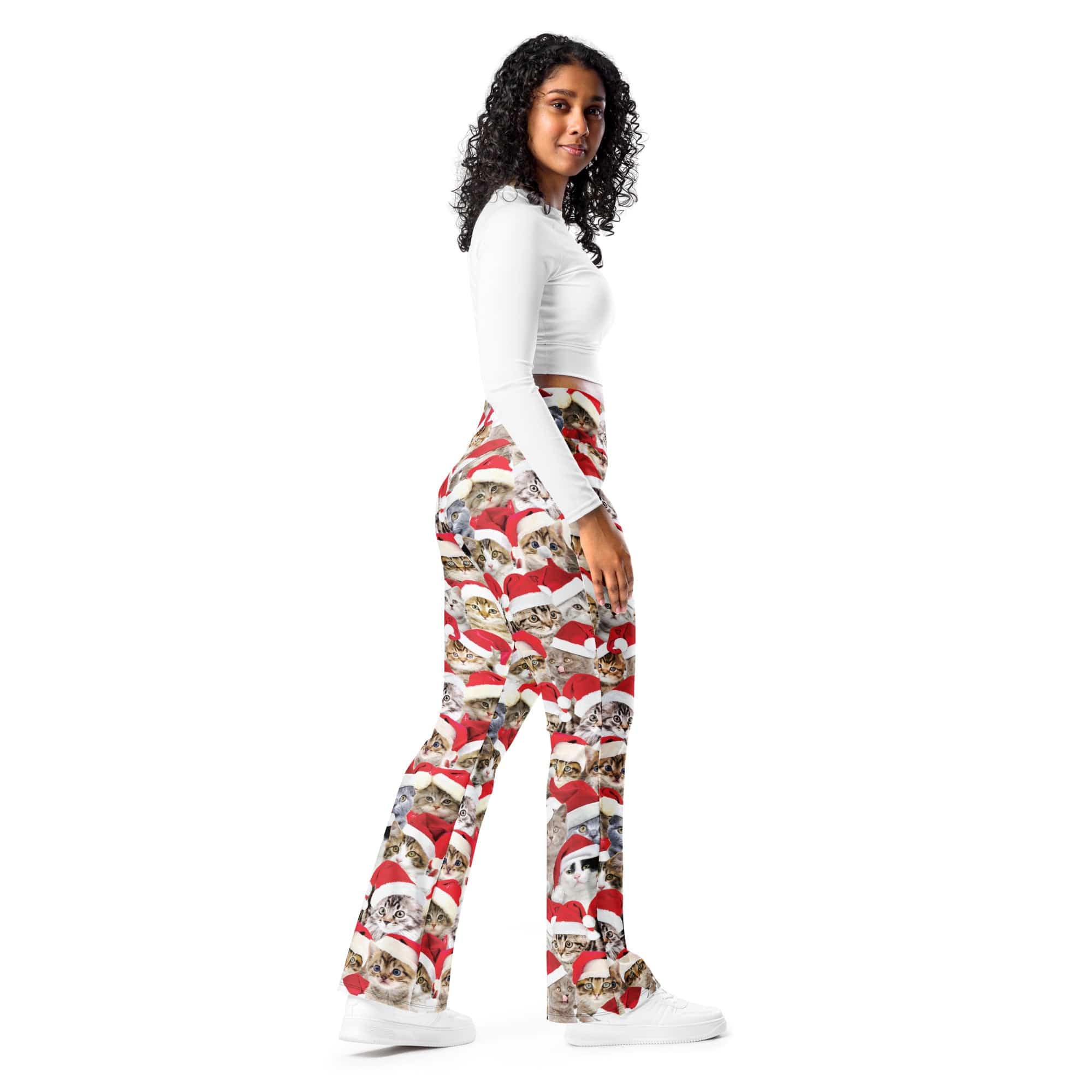 Christmas Cat Flare Leggings