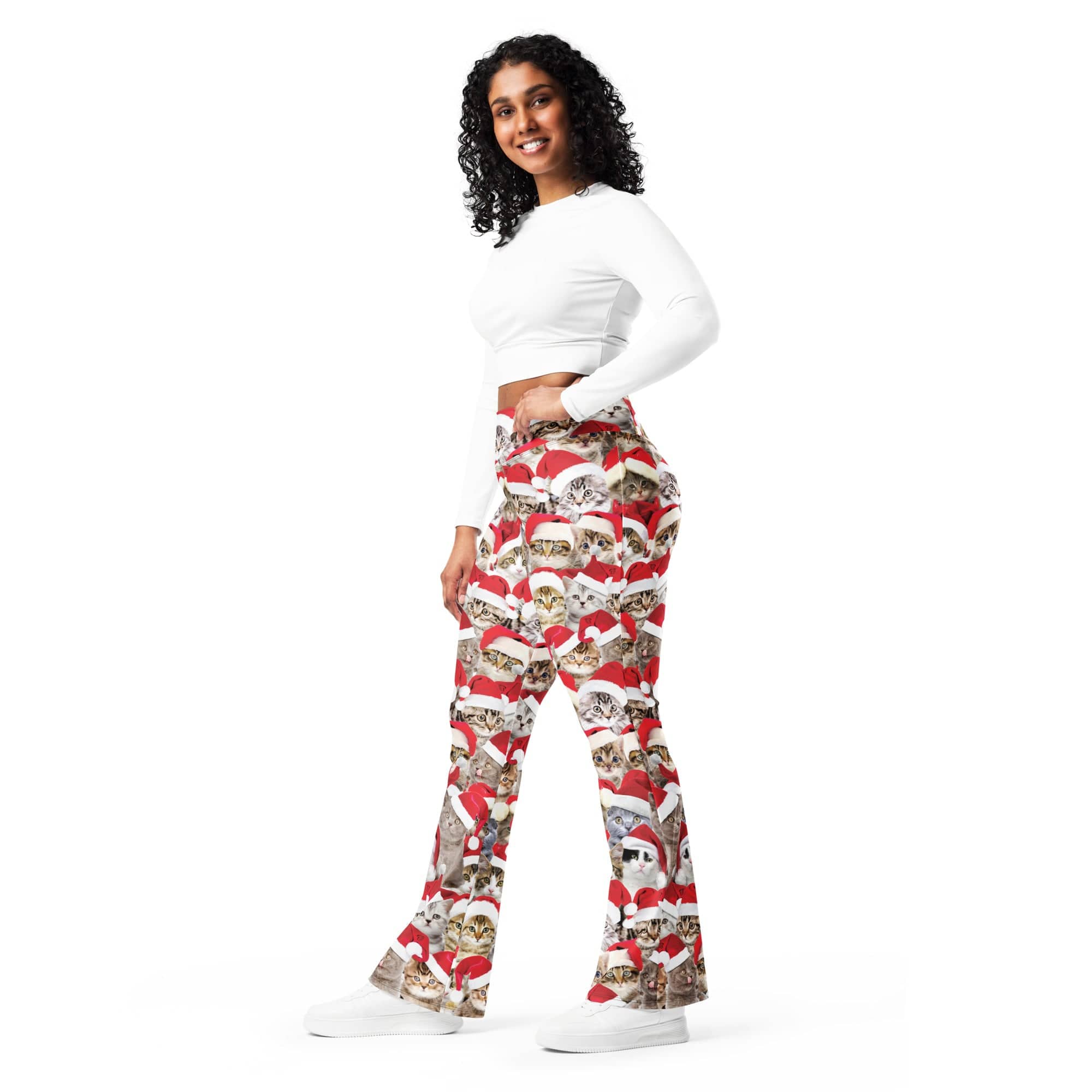 Christmas Cat Flare Leggings