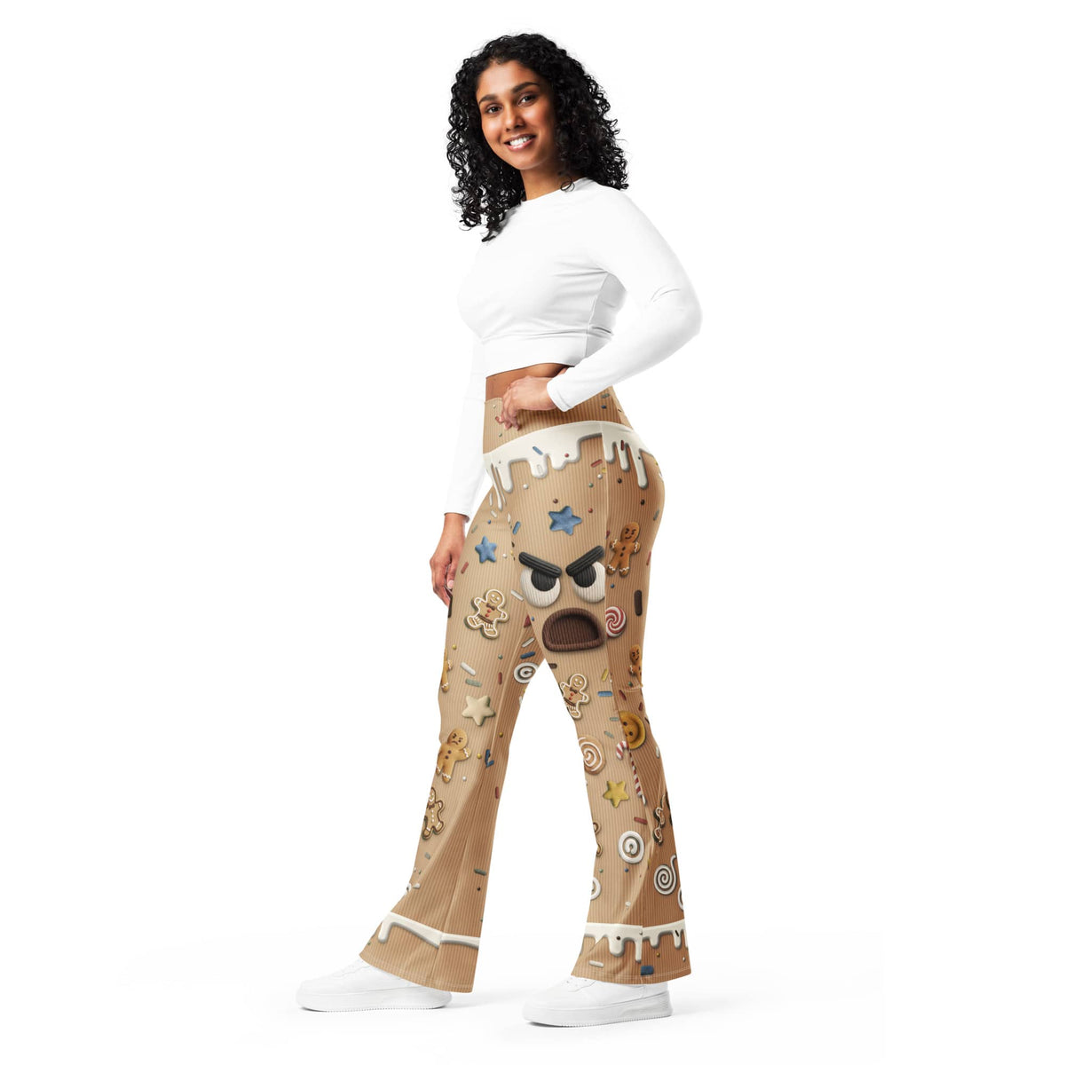 Christmas Cranky Cookie Flare Leggings