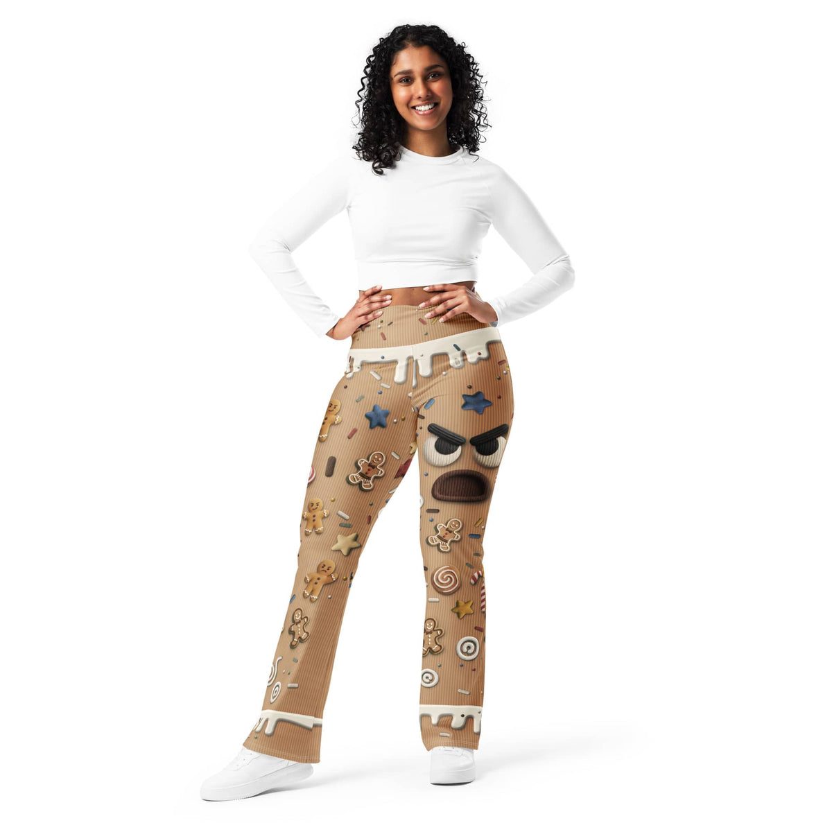 Christmas Cranky Cookie Flare Leggings
