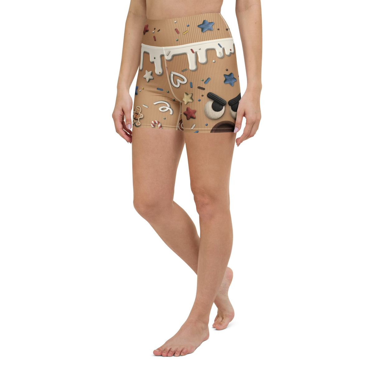 Christmas Cranky Cookie Yoga Shorts