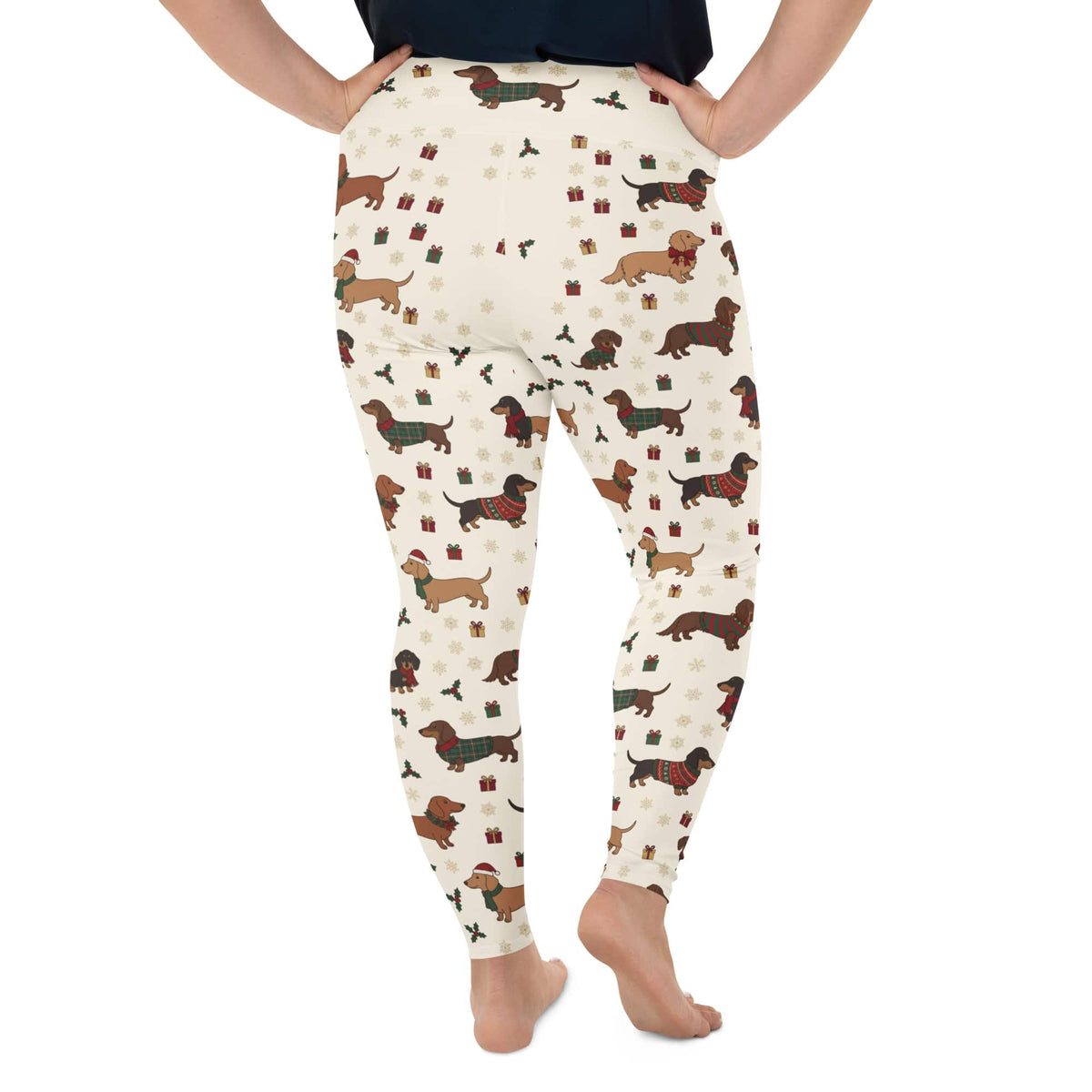Christmas Dachshund Plus Size Leggings