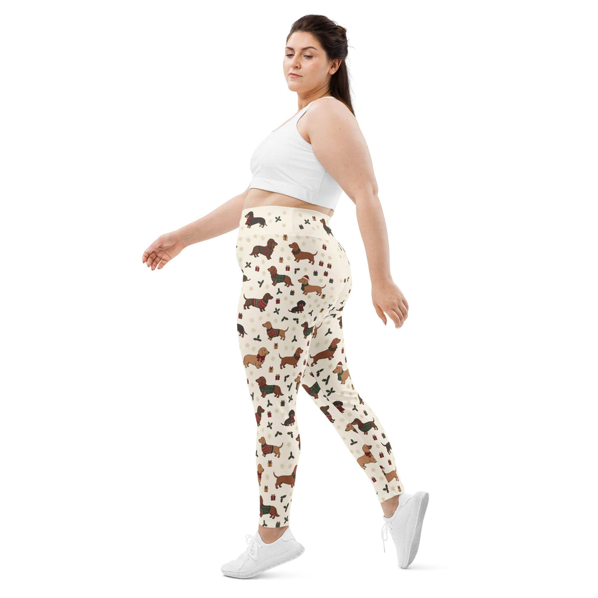 Christmas Dachshund Plus Size Leggings