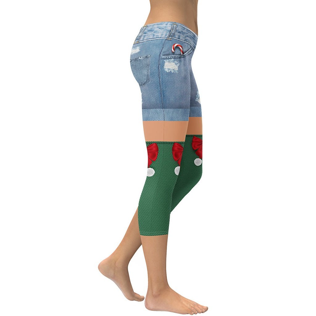 Christmas Denim Shorts Capris