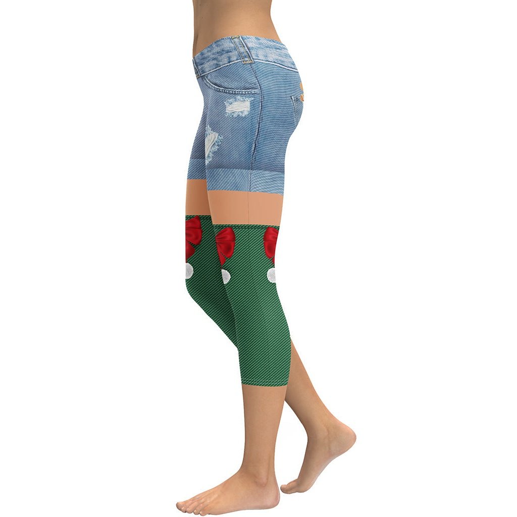 Christmas Denim Shorts Capris