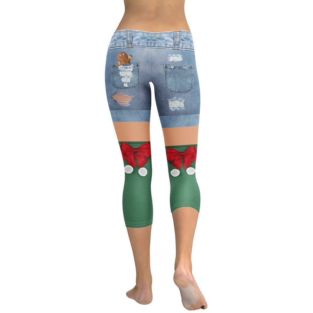 Christmas Denim Shorts Capris