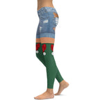 Christmas Denim Shorts Leggings
