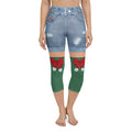 Christmas Denim Shorts Yoga Capris