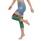 Christmas Denim Shorts Yoga Capris