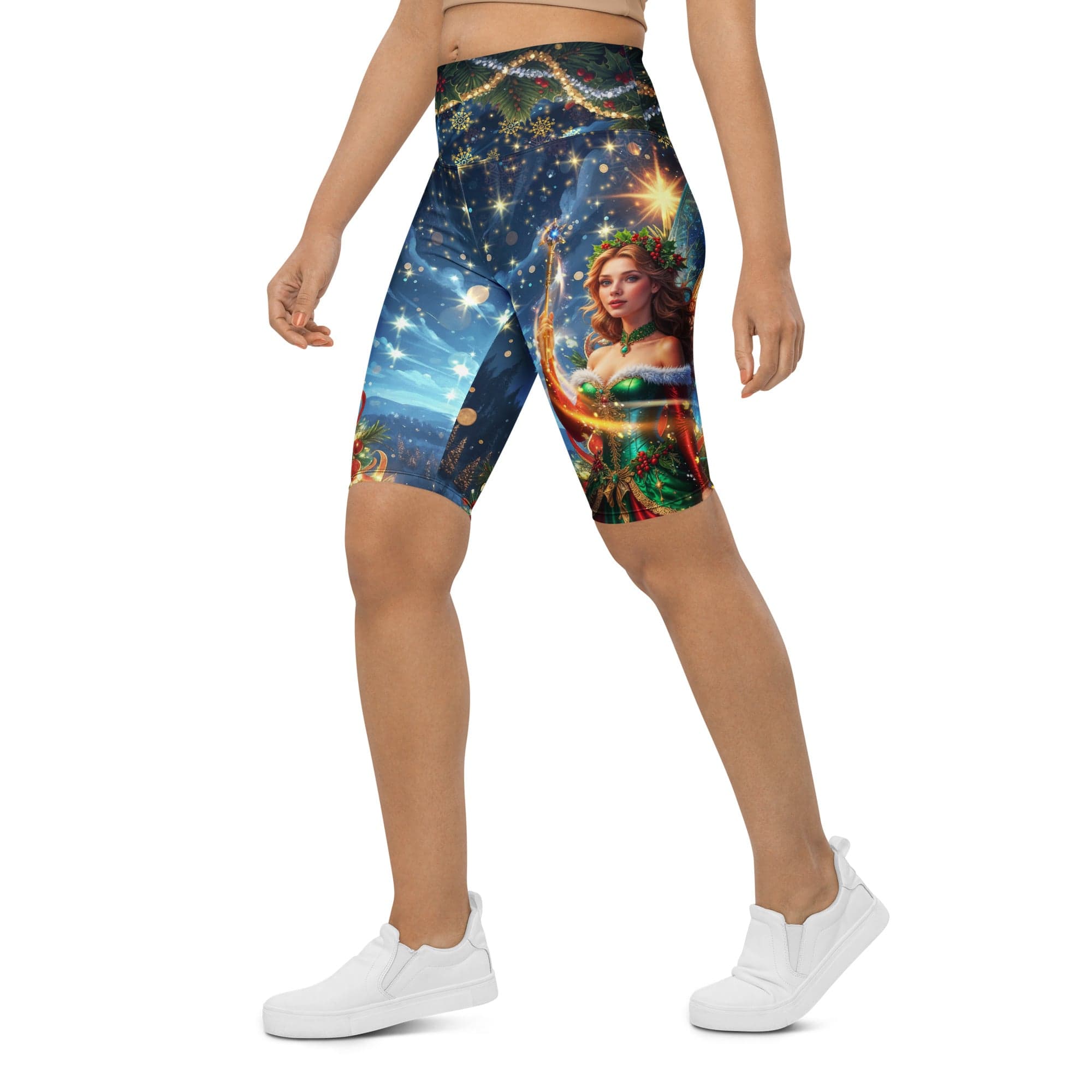 Christmas Fairy Biker Shorts