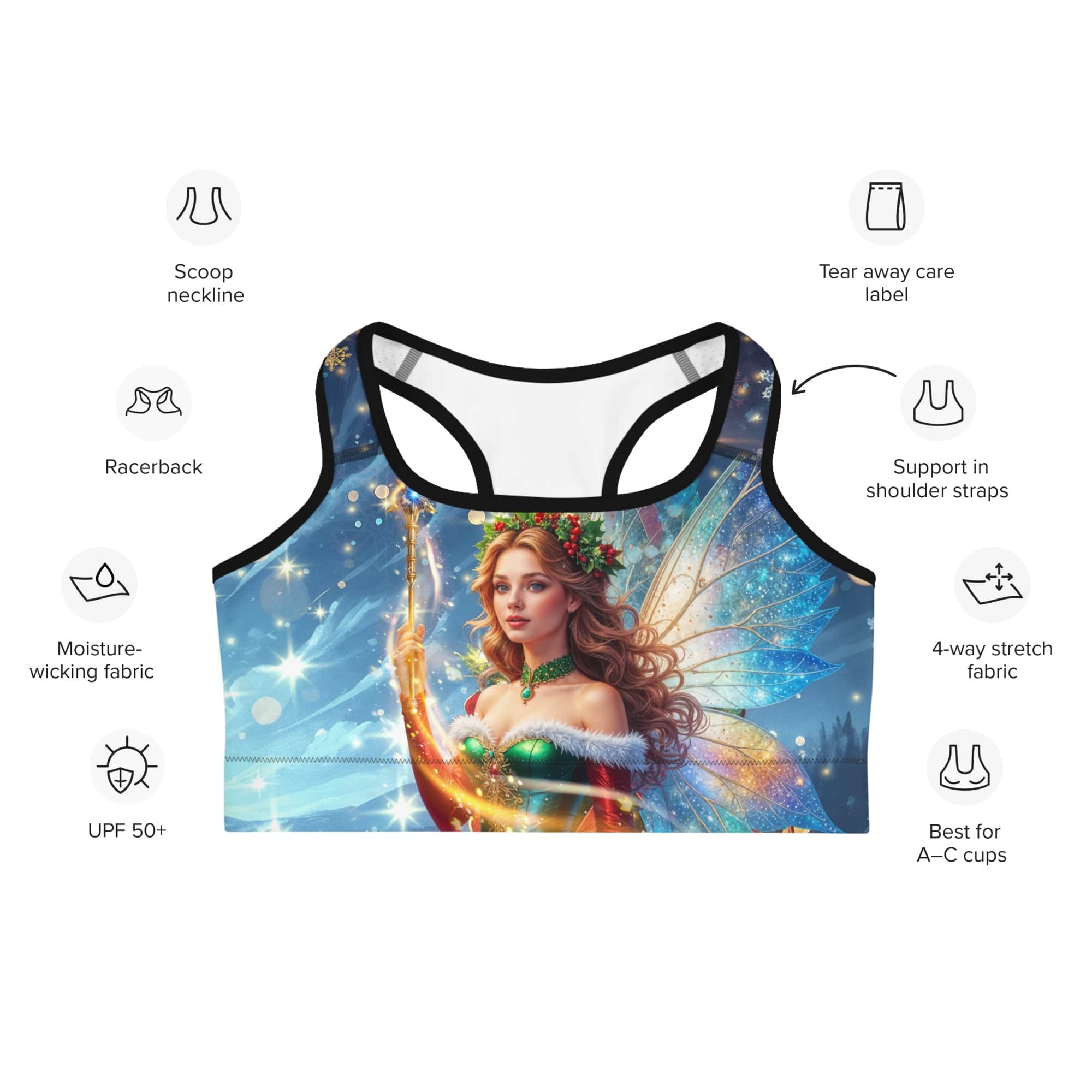 Christmas Fairy Sports Bra