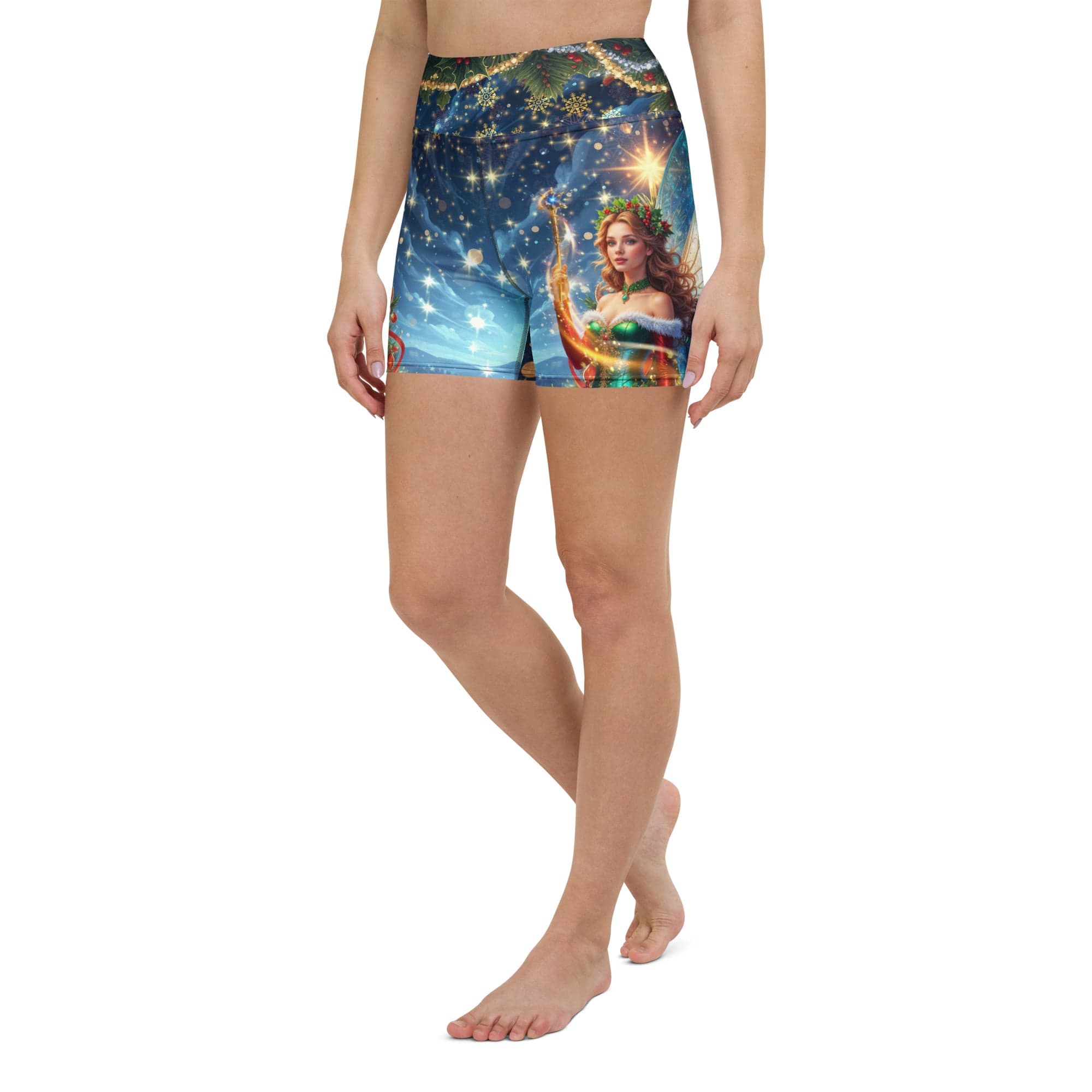 Christmas Fairy Yoga Shorts