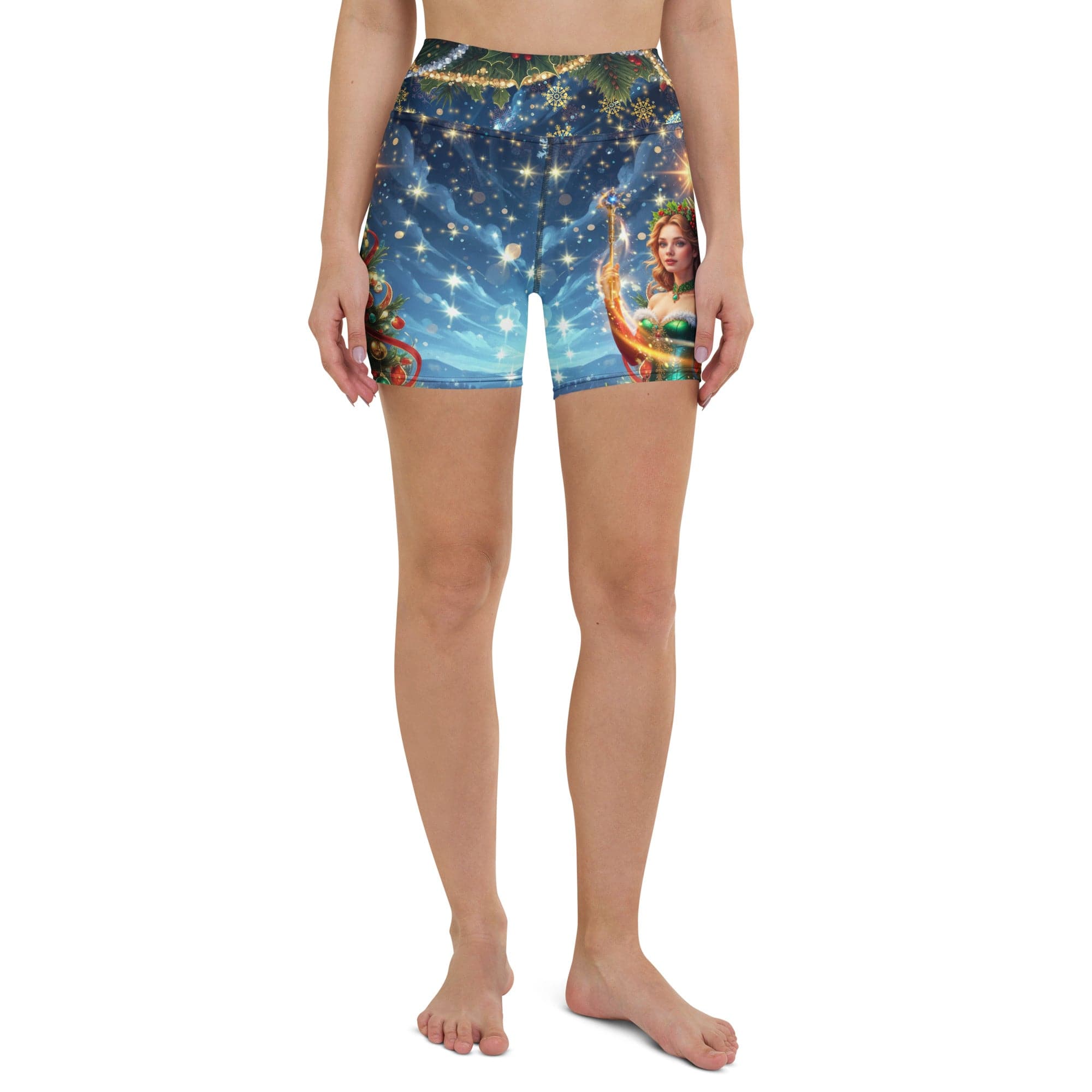 Christmas Fairy Yoga Shorts