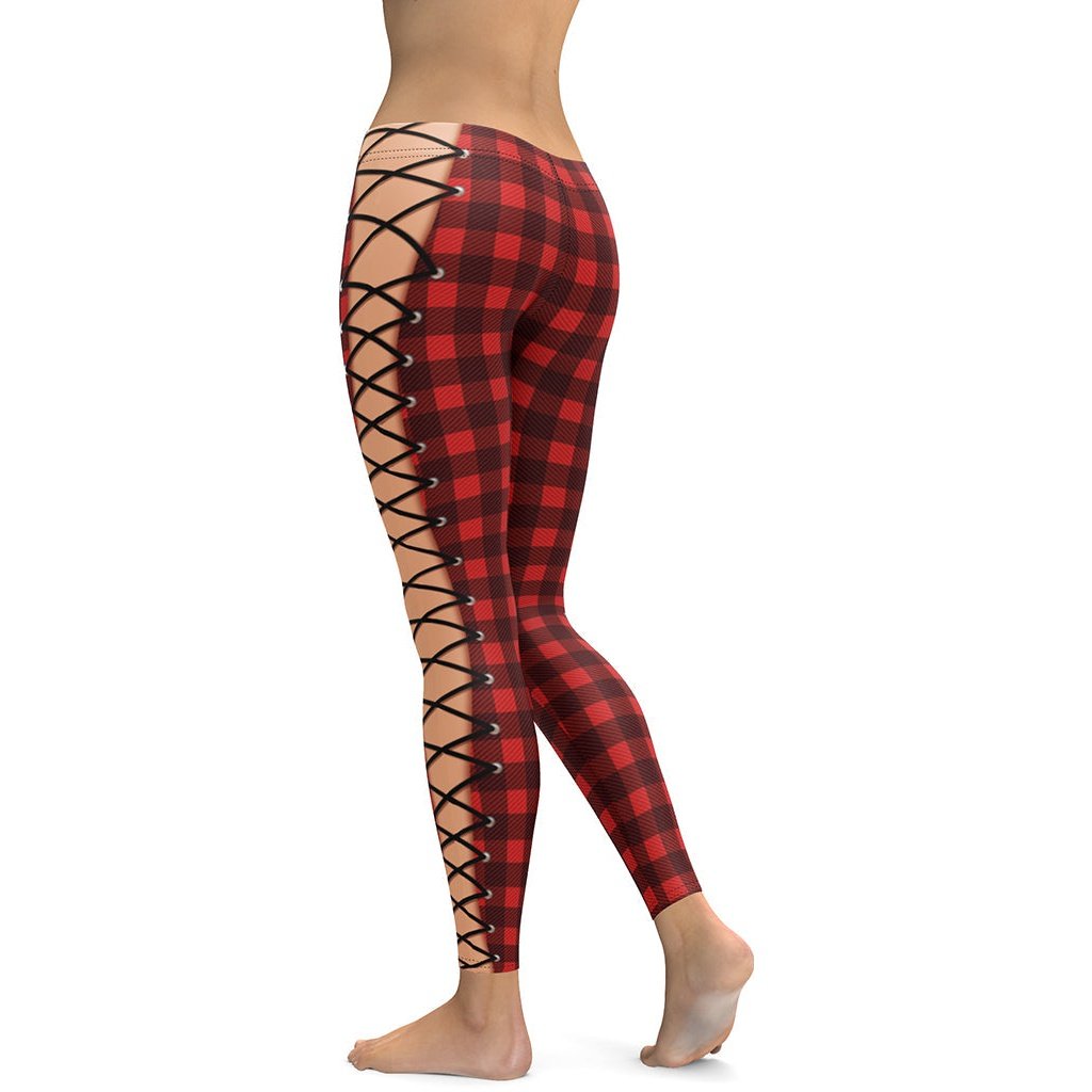 Christmas Lace Up Leggings