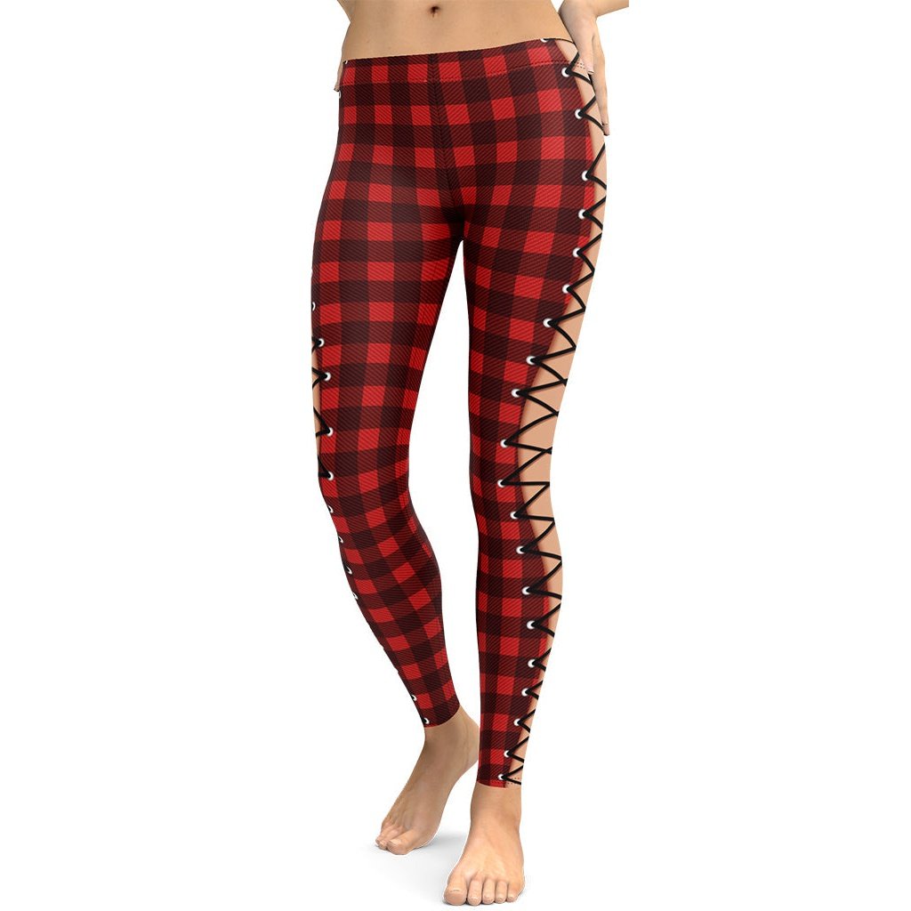 Christmas Lace Up Leggings