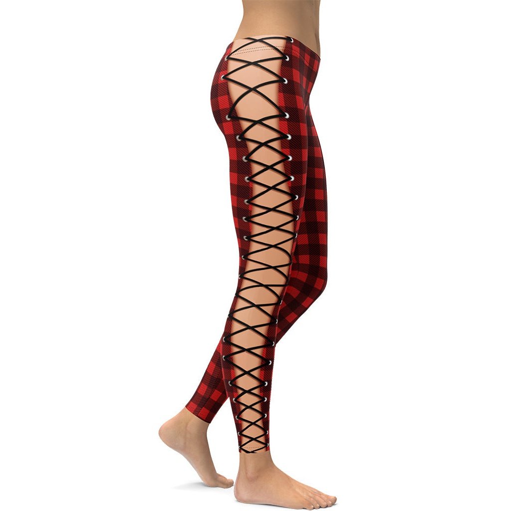 Christmas Lace Up Leggings