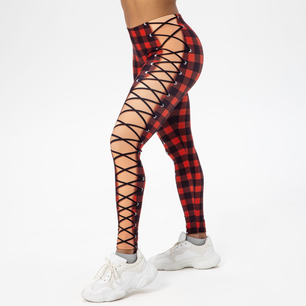 Christmas Lace Up Leggings