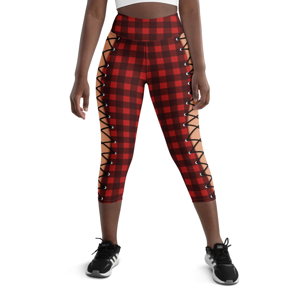 Christmas Lace Up Yoga Capris