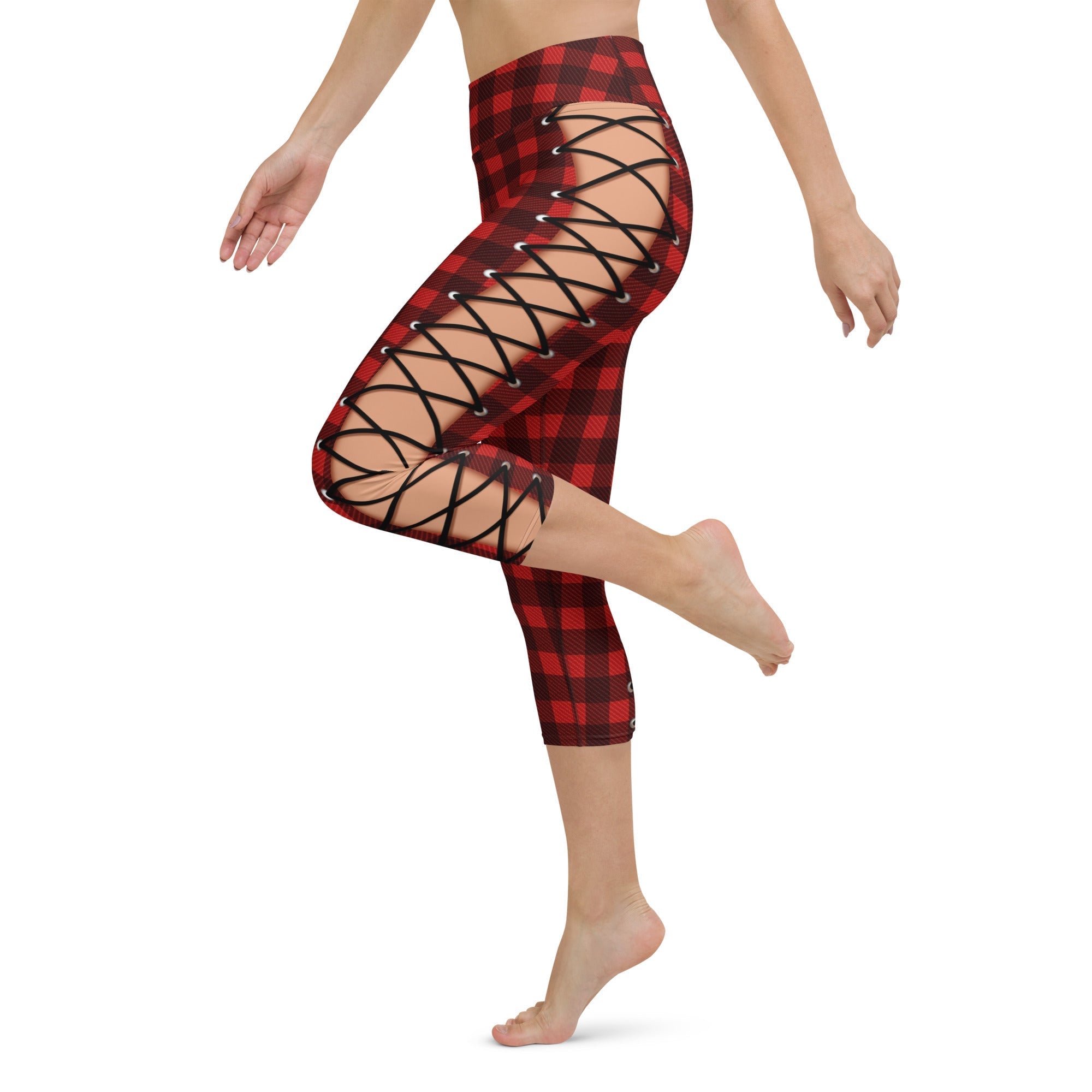 Christmas Lace Up Yoga Capris