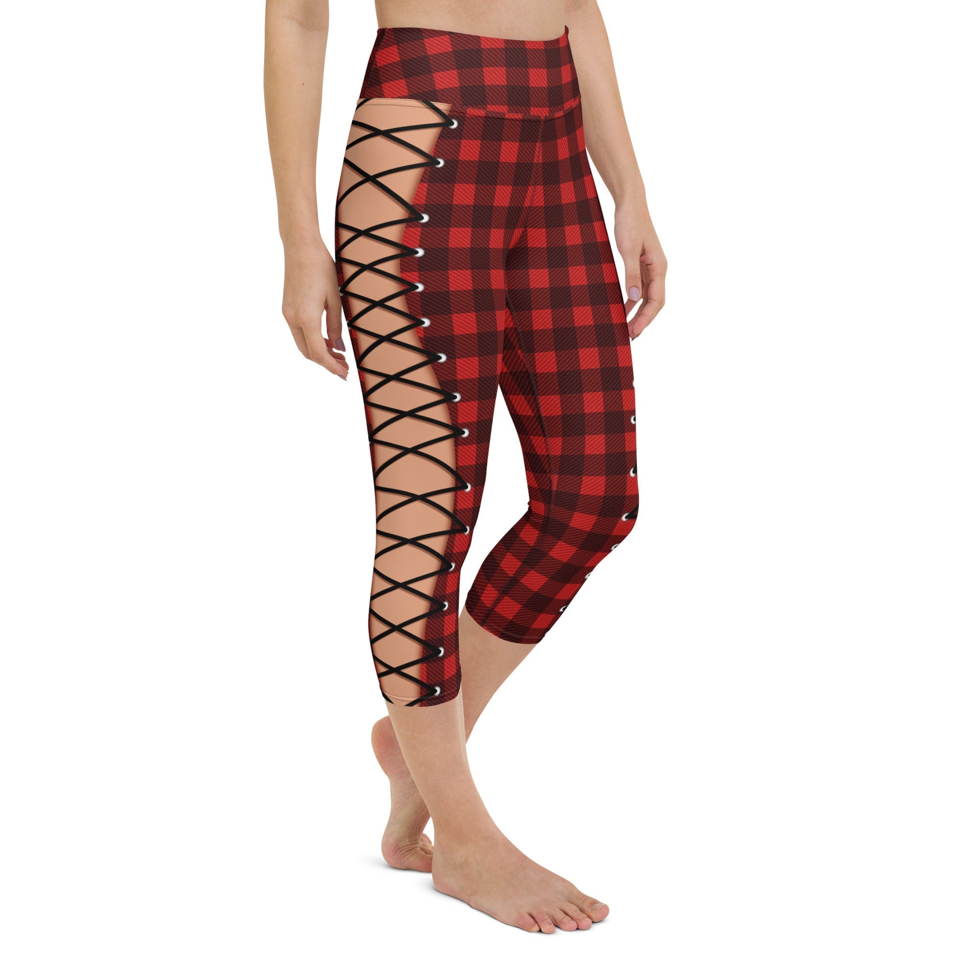 Christmas Lace Up Yoga Capris