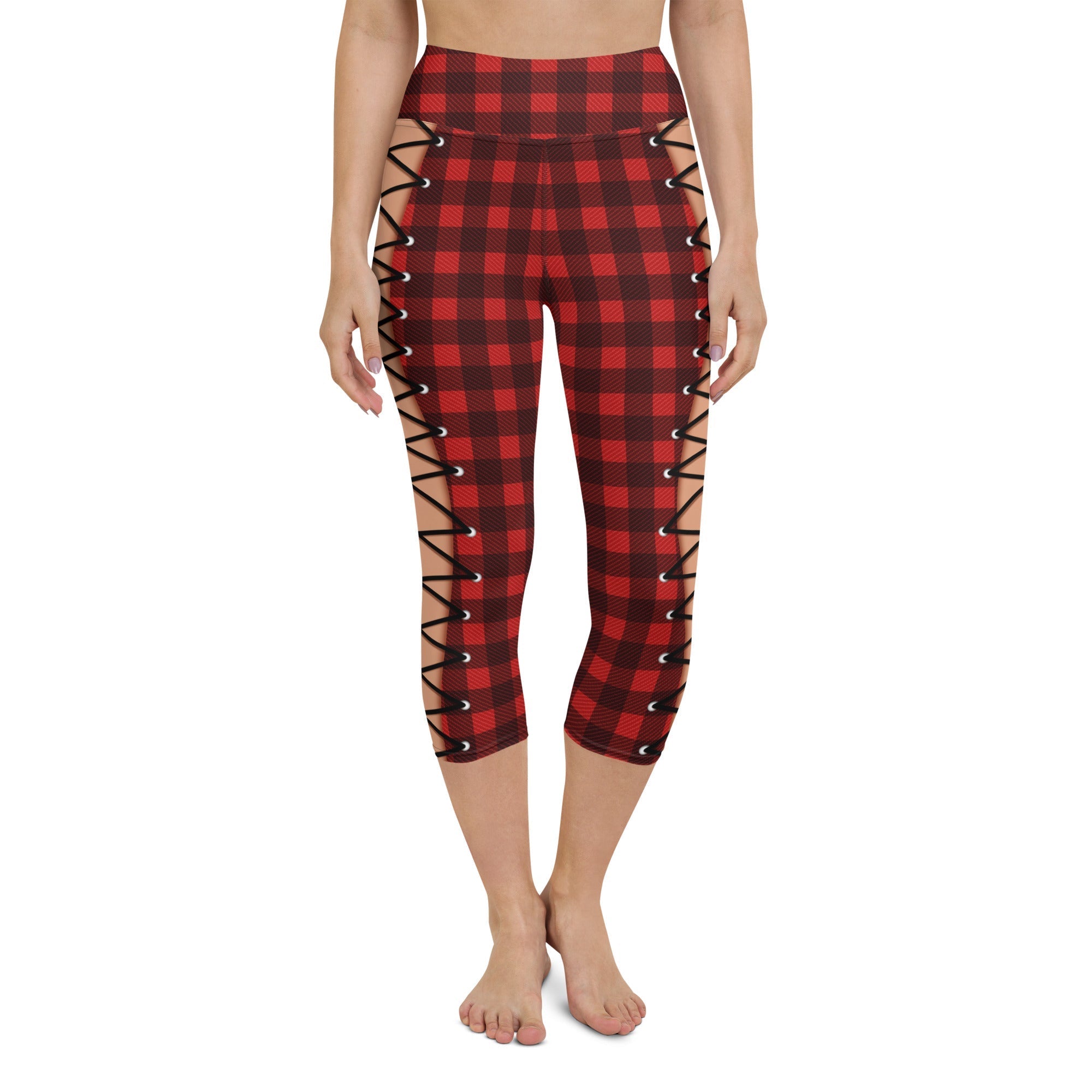 Christmas Lace Up Yoga Capris