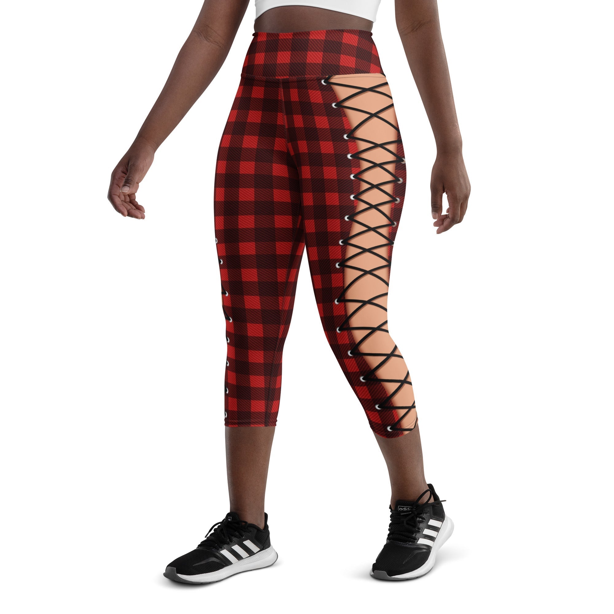 Christmas Lace Up Yoga Capris