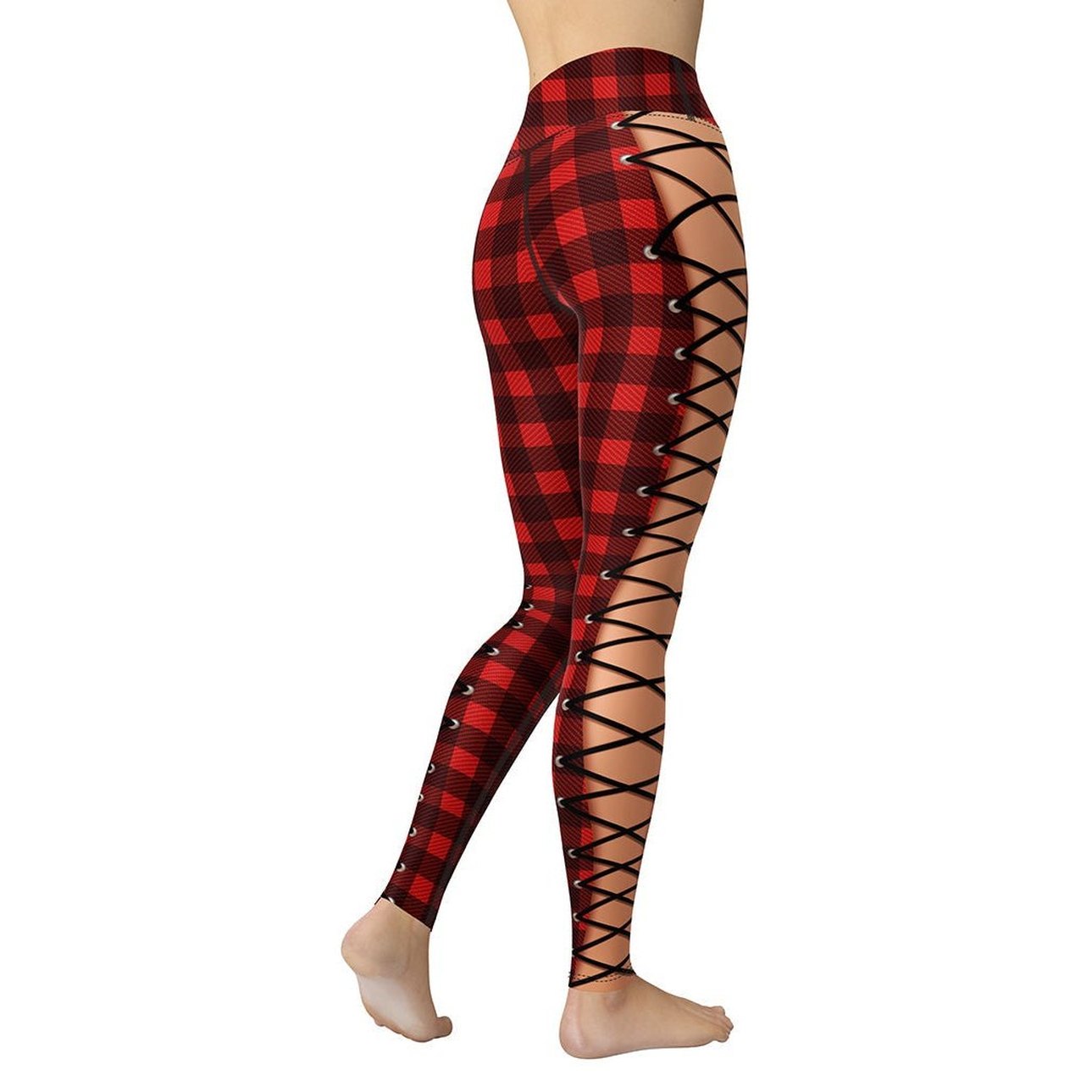 Christmas Lace Up Yoga Leggings