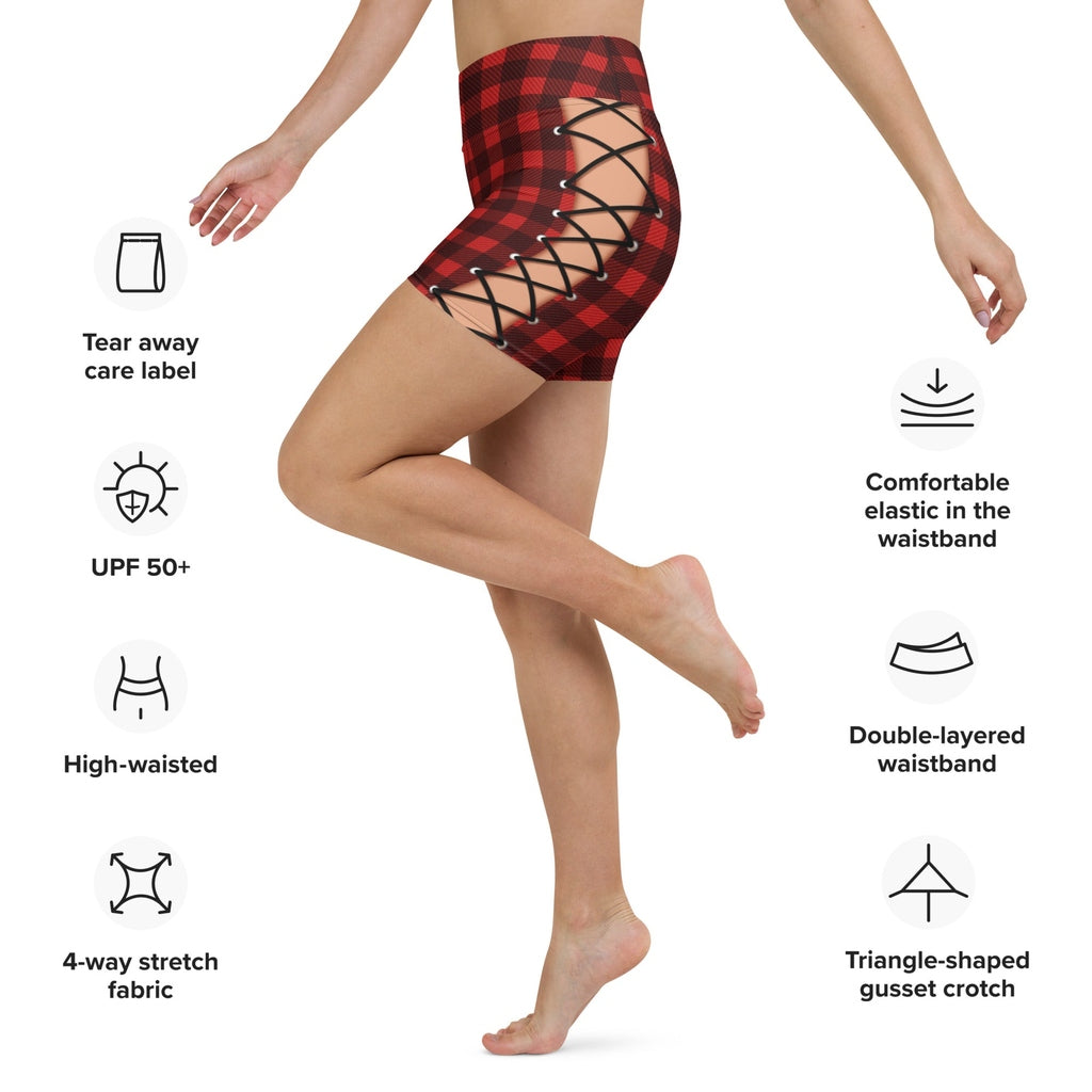 Christmas Lace Up Yoga Shorts