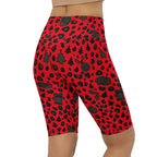 Christmas Leopard Biker Shorts