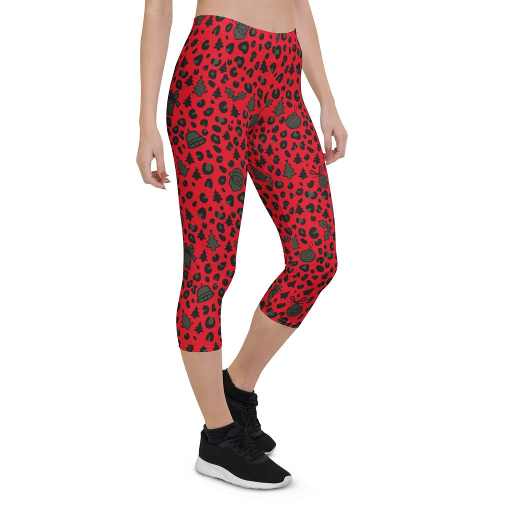 Christmas Leopard Capris