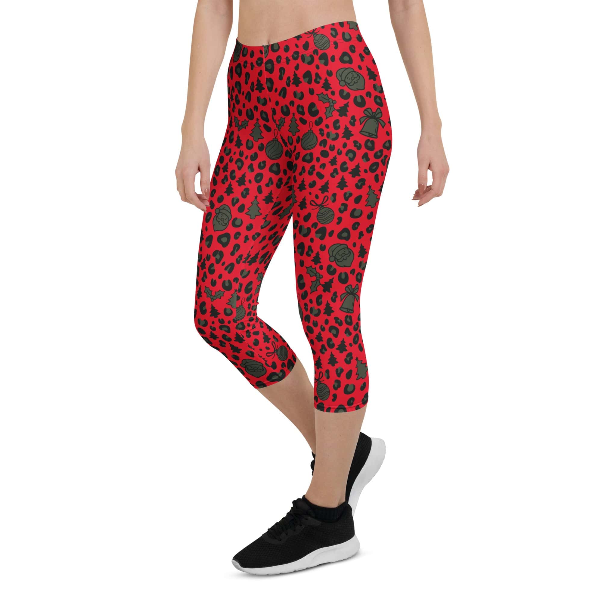 Christmas Leopard Capris