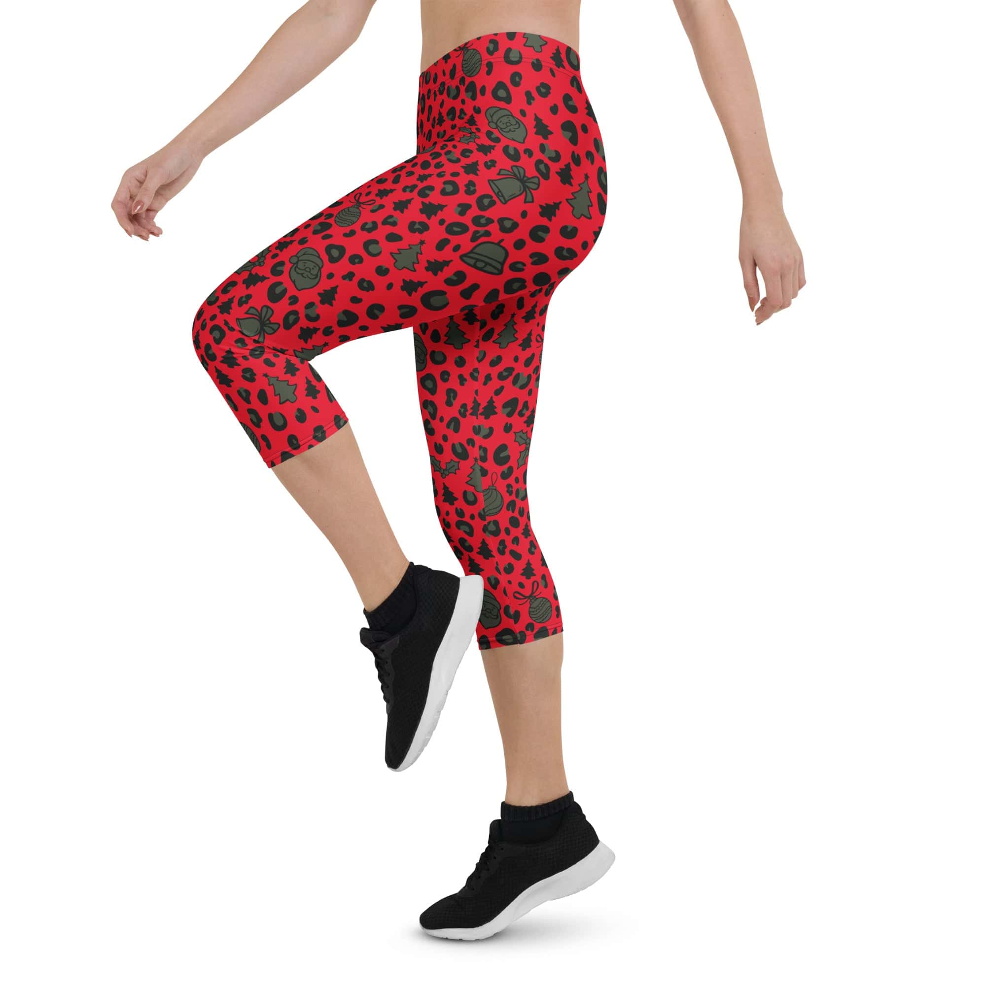 Christmas Leopard Capris