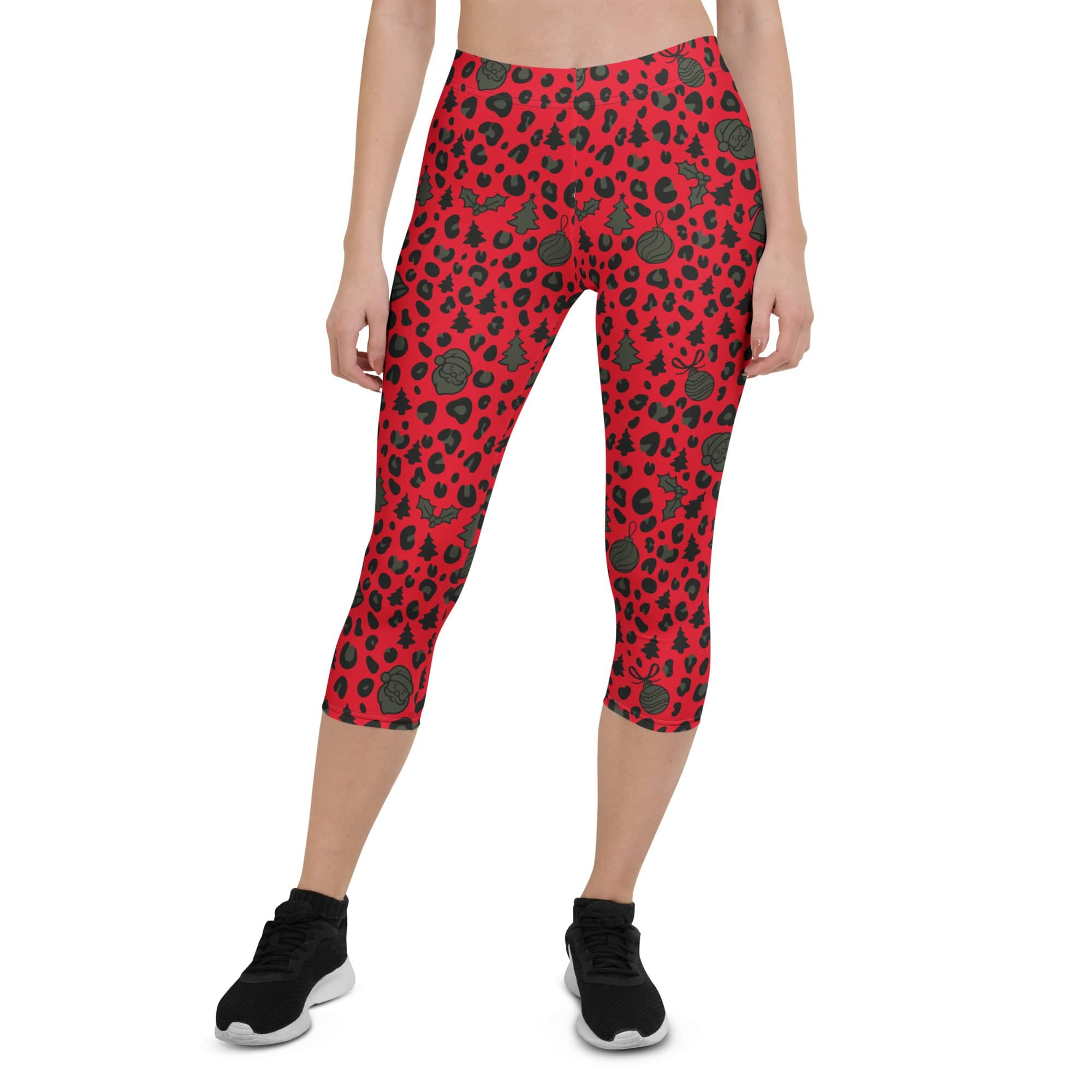 Christmas Leopard Capris