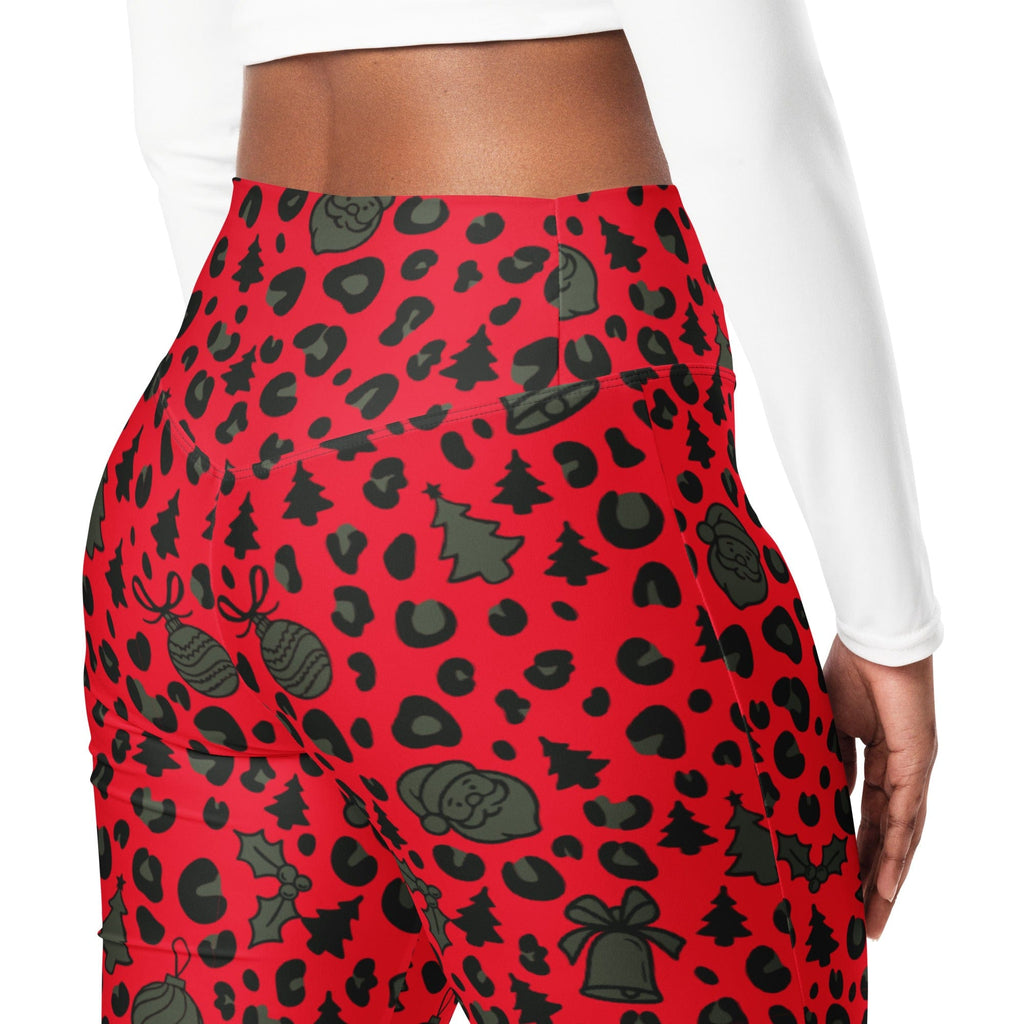 Christmas Leopard Flare Leggings