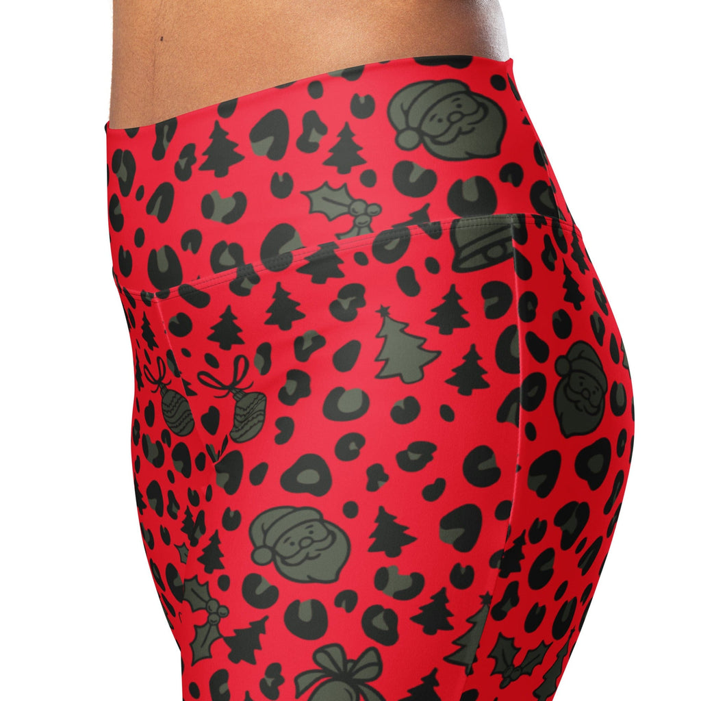 Christmas Leopard Flare Leggings
