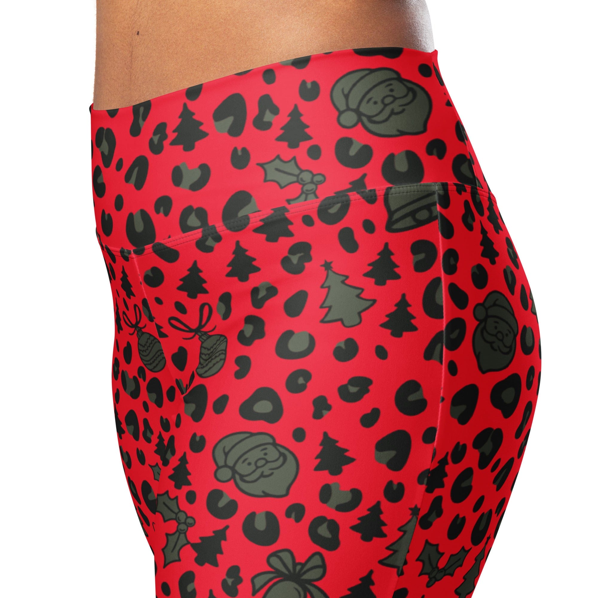 Christmas Leopard Flare Leggings