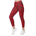 Christmas Leopard Leggings With Pockets
