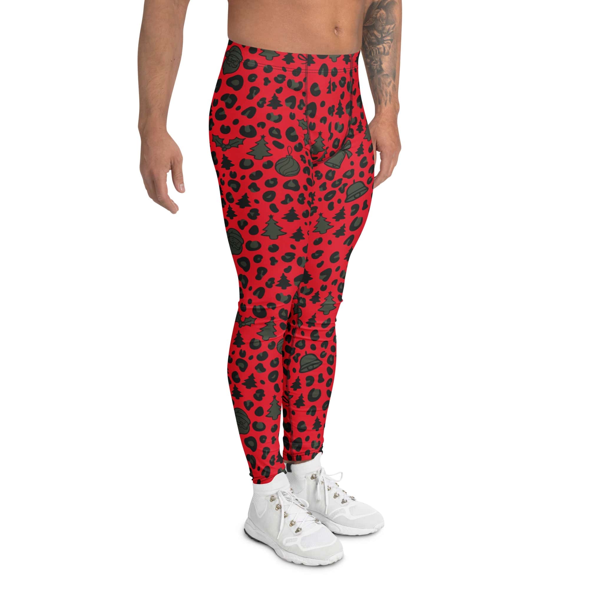 Christmas Leopard Men's Leggings