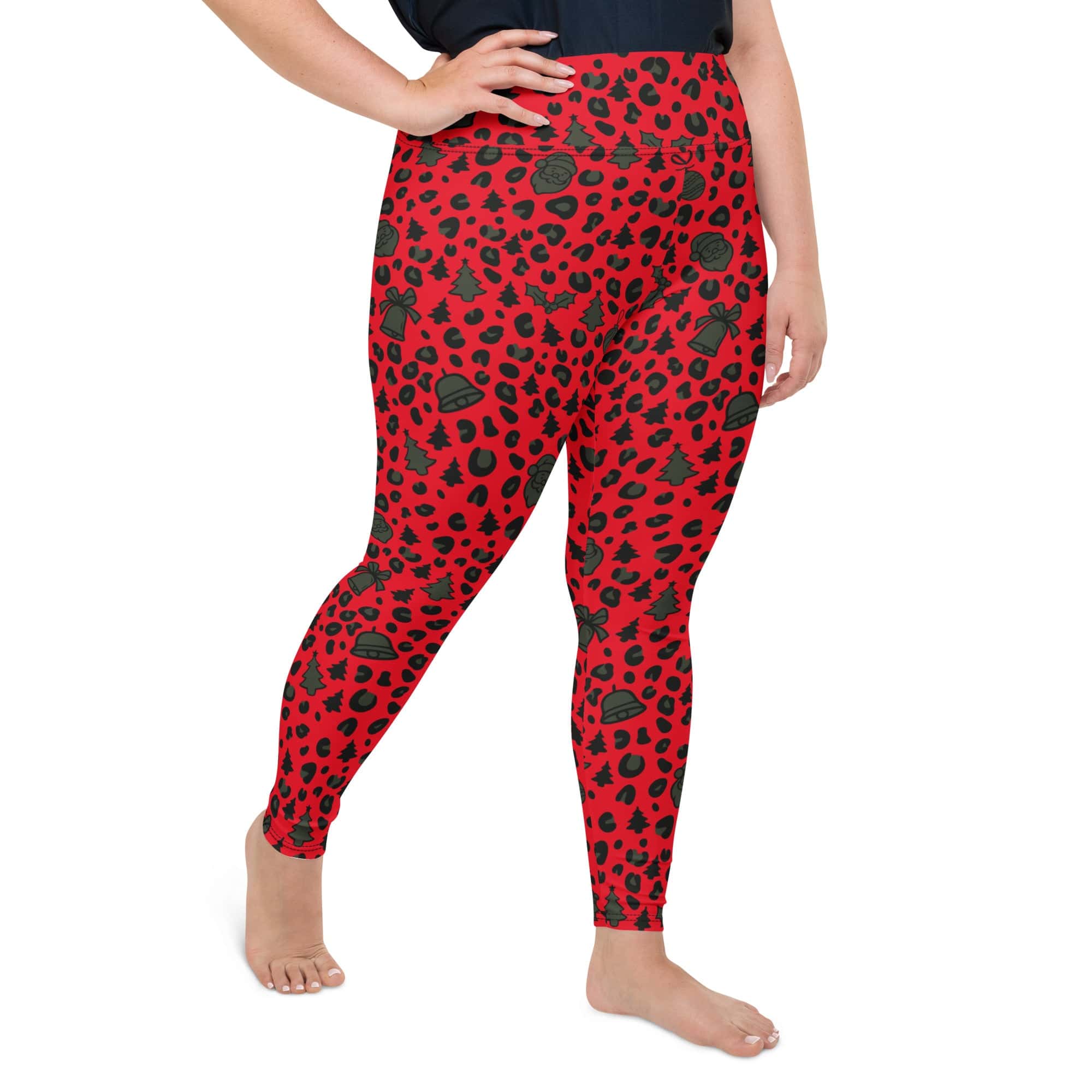 Christmas Leopard Plus Size Leggings