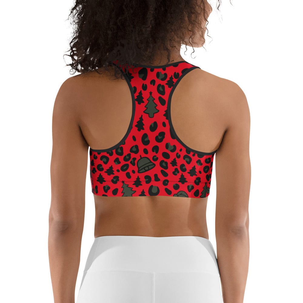 Christmas Leopard Sports Bra
