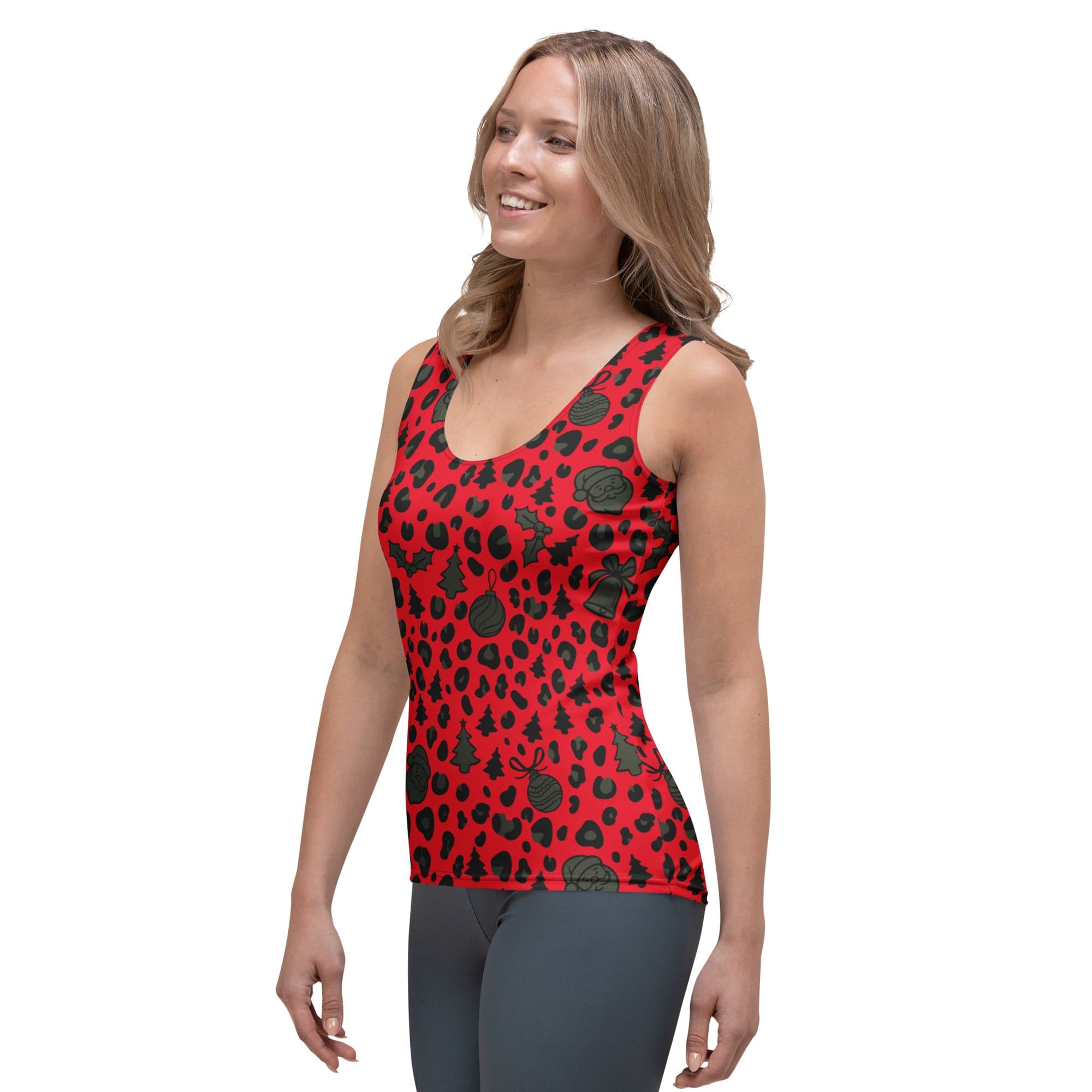 Christmas Leopard Tank Top