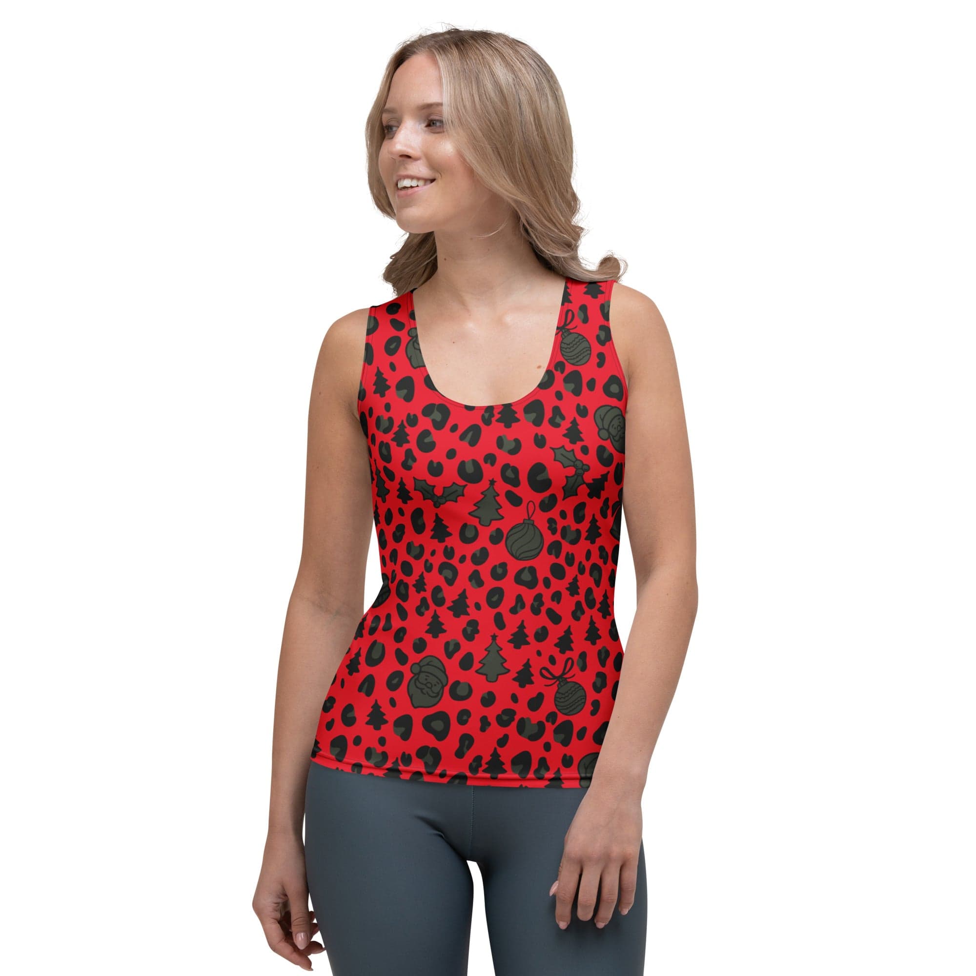 Christmas Leopard Tank Top