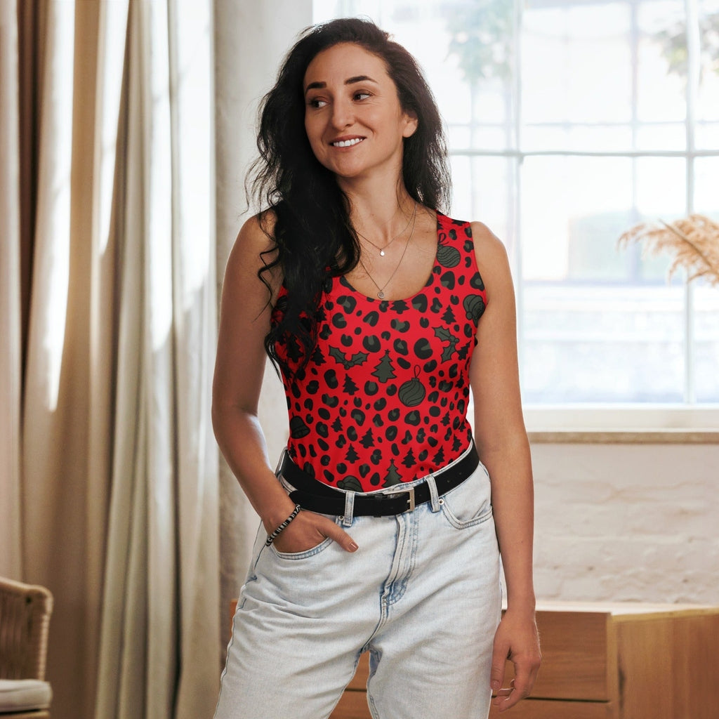 Christmas Leopard Tank Top