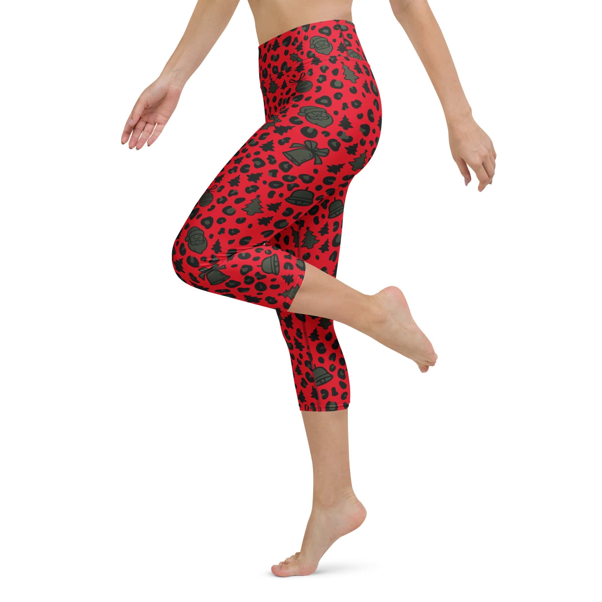Christmas Leopard Yoga Capris