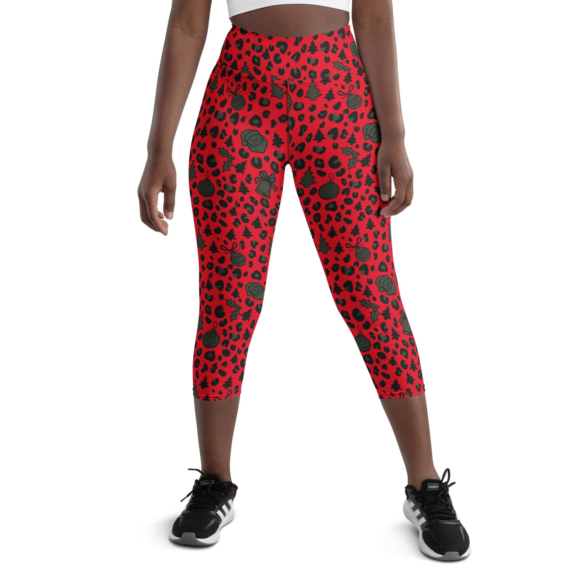 Christmas Leopard Yoga Capris